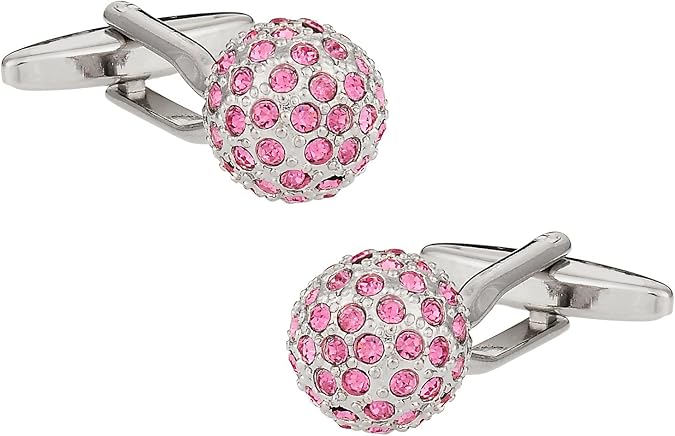 Cuff-Daddy Crystal Pink Ball Cufflinks with Presentation Box