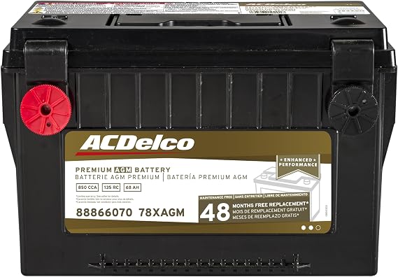 ACDelco Gold 78XAGM (88866070) Premium AGM BCI Group 78 Battery