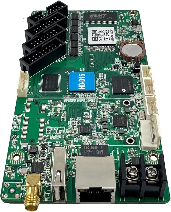 Huidu HD-D16 Asynchronous LED Control Card with 4 HUB75E Ports | Digital Signage Player for LED Display Screens, Video Walls, Menu Boards | Wi-Fi & LAN Control, 1080p Playback, 65,000 Pixels
