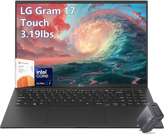 LG-gram Laptop-17 inch Touchscreen 2.5K - Intel Core Ultra 7 Processor -32GB RAM| 1TB PCIe SSD -Windows 11 -Backlit Keyboard - 2025 AI PC Copilot -Ultra Thin Lightweight -Business Work