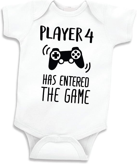 Bump and Beyond Designs Funny Gamer Pregnancy Announcement for Dad, Player 4
