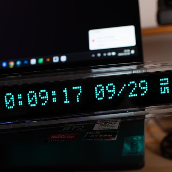 Retro Desk Clock for Office - Nixie Tube Style Digital Clock, VFD Tube Glow Display, Wi-Fi Auto Sync 12/24H - Cool Gadgets & Gifts for Men