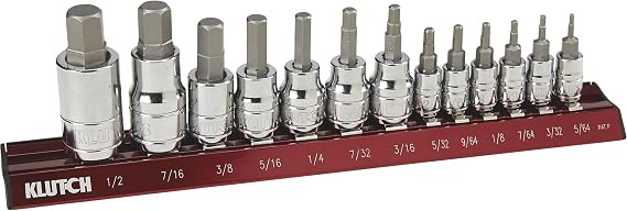 Klutch SAE Hex Bit Socket Set - 13-Pc.