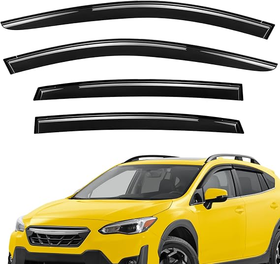Extra Durable Window Deflectors Tape-On Window Visors Rain Guards Fit for Subaru XV Crosstrek 2018-2023, Sun Visors, Wind Vent for Shades, Exterior Car Accessories - 4pcs. AG0110