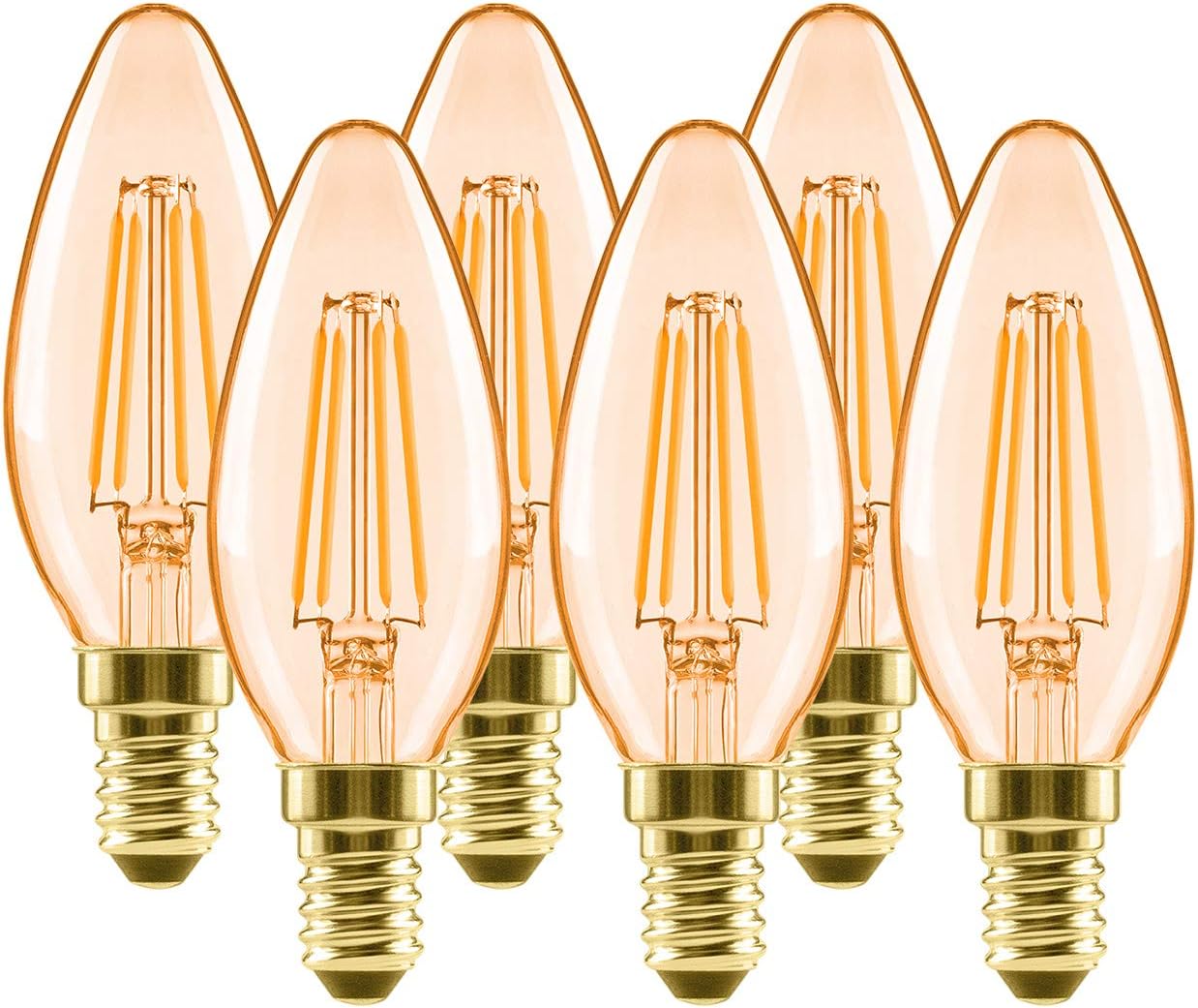 LVWIT Filament LED E14 Filament Kerzenlampe