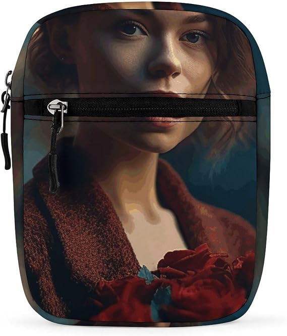 Woman Holding Rose Fanny Pack for Men Women Belt Bag Crossbody Waist Pack for Travel Walking Running Bum Bags