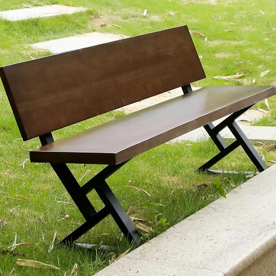 Stable Triangle Bench Legs with Backrest Brackets for DIY