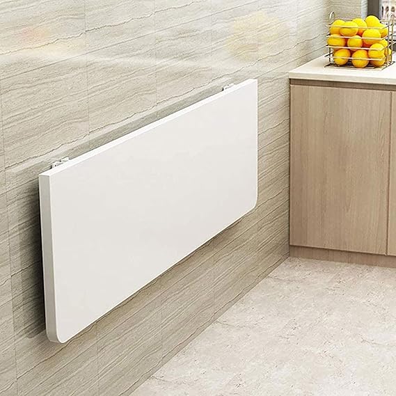 Folding Wall-Mounted Drop-Leaf Table,Small Fold Down Kitchen Table,Wall Hanging Folding Solid Wood Drop-Leaf Table,Wall Mounted Workbench,Heavy Duty Wall Mount Table,Computer Desk Trestle Desk