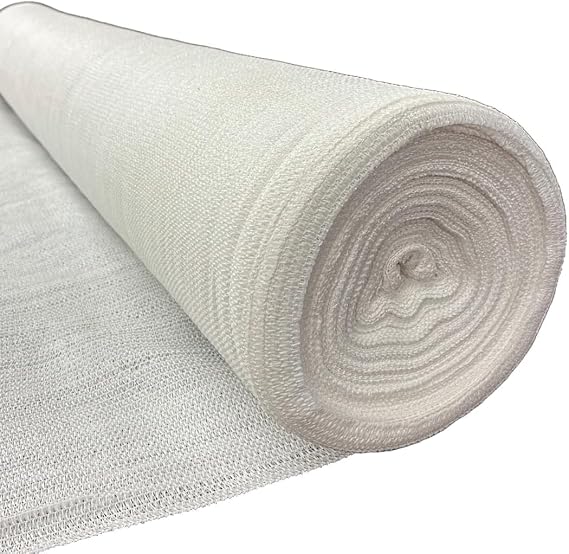 Farm Plastic Supply - White Shade Cloth - 50% - Mesh Fabric for Fence Privacy Screen, Garden Shade, Mesh Fence Screening, Shade Cloth Rolls, Wind Screen, White Shade Cloth (10' x 10')