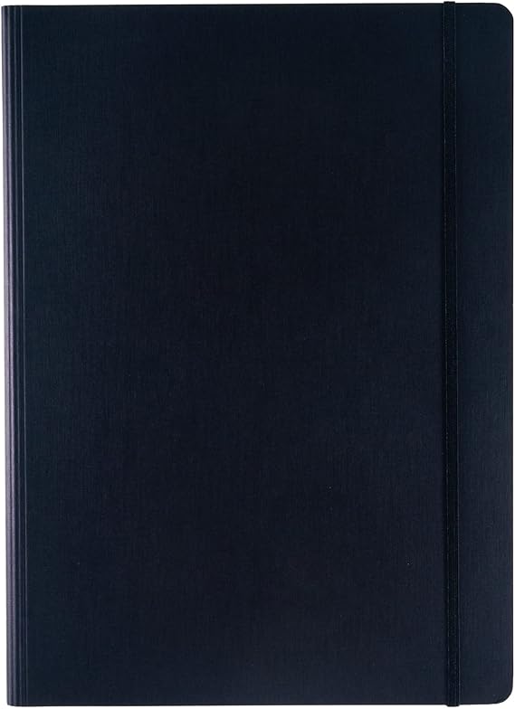 Fabriano Ecoqua Plus Hidden Spiral-Bound Notebook, 8.3" x 11.7", A4, Dotted, Black