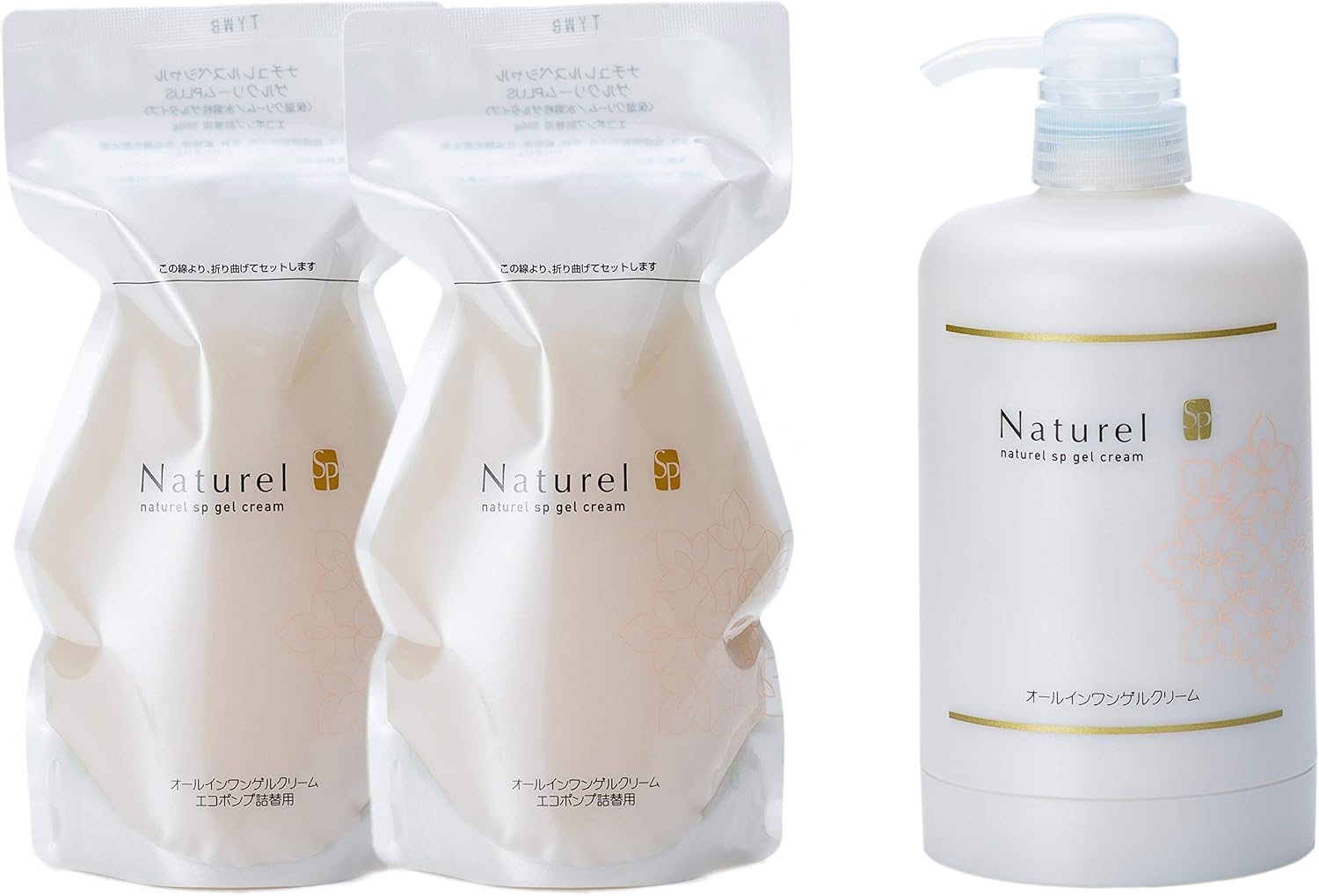 Naturelle SP Gel Cream Eco Refill, 19.3 oz 550 g x 2  1 Pump
