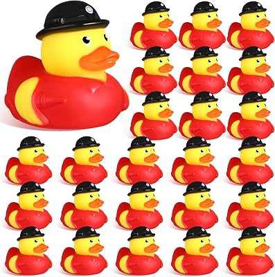 Sotiff 48 Pcs Firefighter Rubber Ducks Bulk 2 Inch Fireman Rubber Ducky for Firefighter Party Favors Birthday Party Gifts
