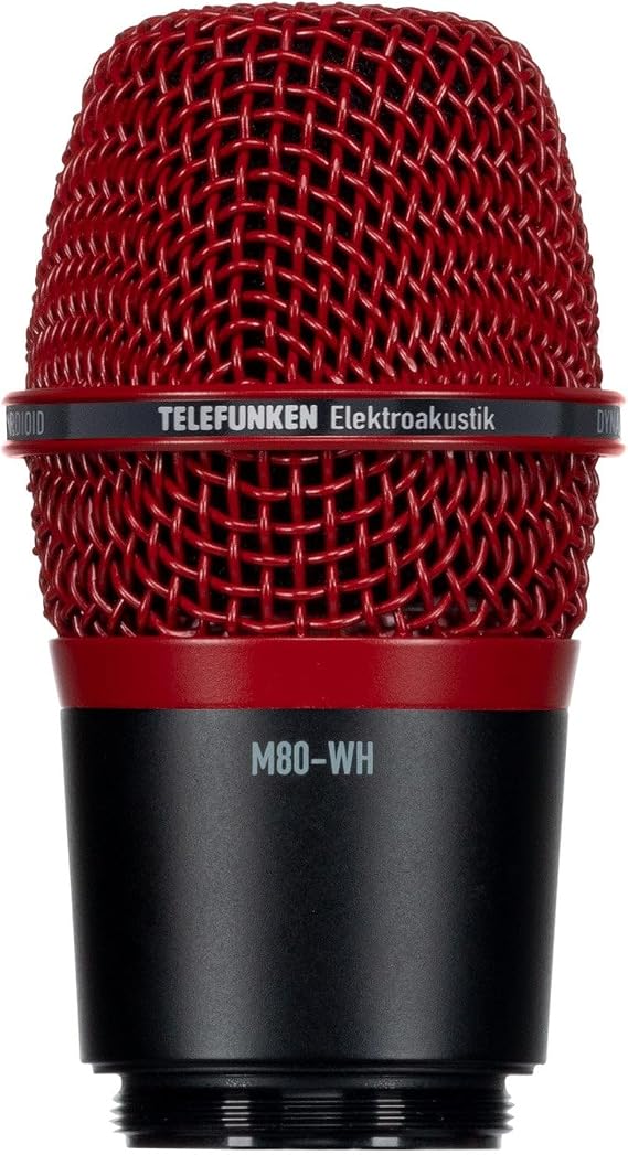 Telefunken M80-WH Supercardioid Wireless Dynamic Microphone Capsule, Red