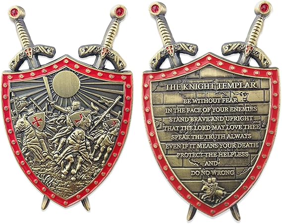 Put on The Whole Armor of God Challenge Coin Shield Knights Templar Oath Pray Coin