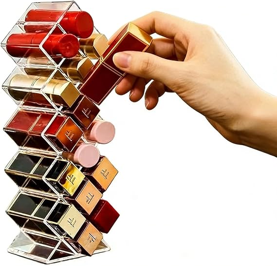 WECHENG Clear Plastic Acrylic Lipstick Organizer