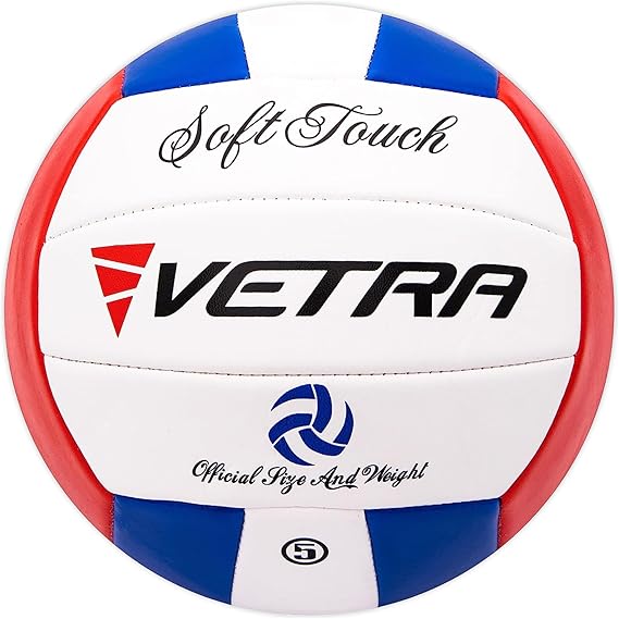 VETRA Premium, Soft Touch Volleyball, Official Size 5, Super Soft Volleyball Training Equipment for Professional & Recreational Use Practice, Sports & Outdoor, Women & Men