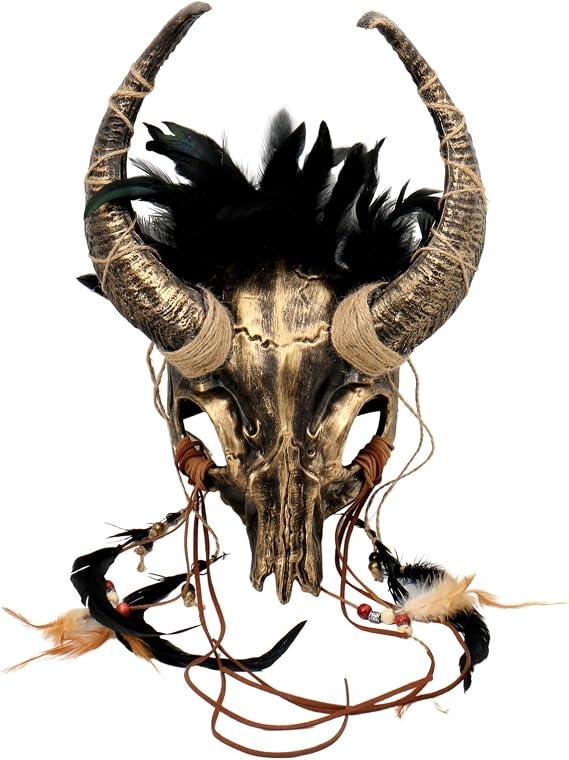 Antler Deer Horns Wendigo Headdress Masquerade Animal Skull Antelope Adult Costume Party Halloween Horror Mask