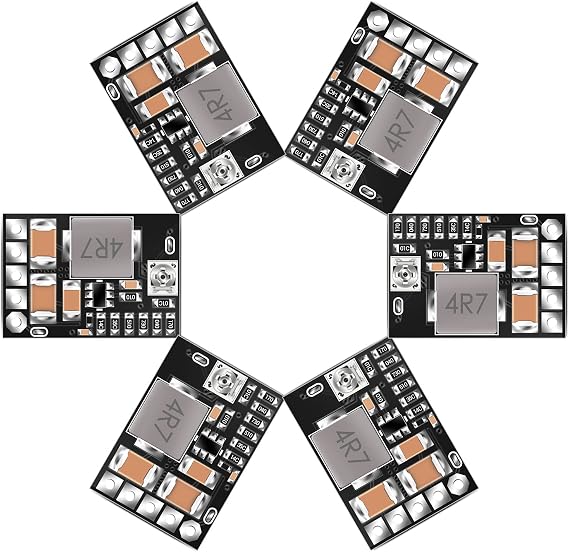 DROK DC Buck Converter, 6pcs Mini Voltage Regulator DC 4.5-20V 12V 9V Step Down to 5V Reducer Board 3A 10W Fixed Adjustable Volt Output Step-Down Transformer Power Supply Stabilizer Module