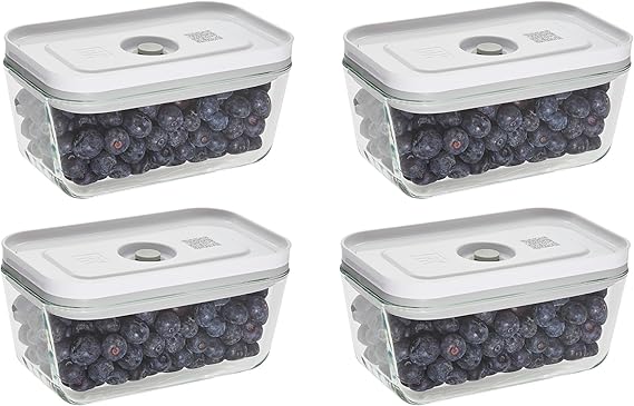 ZWILLING Fresh & Save 4-pc Small Glass Vacuum Sealer Food Storage Containers with Airtight Lids