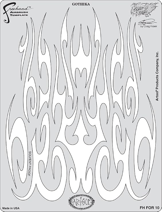 Artool Freehand Airbrush Templates, Flame-O-Rama 2 - Gothika