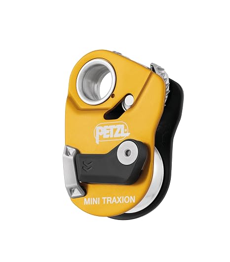 Petzl MINI Traxion Pulley - Openable Progress Capture, Yellow