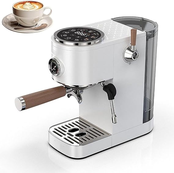 Semi-Automatic Espresso Coffee Machine, 50-100ml Adjustable, Touchscreen Control, 58mm Portafilter for Hot/Cold Brew, Perfect for Home Baristas