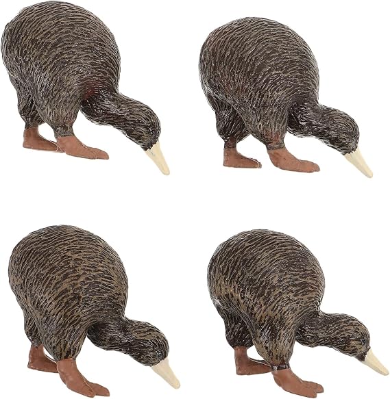 4pcs Realistic Kiwi Bird Figurines Made of Resin for Boys and Girls Lightweight and Safe Artificial Animal Models with Miniature Detailing, for Hands-on Activities
