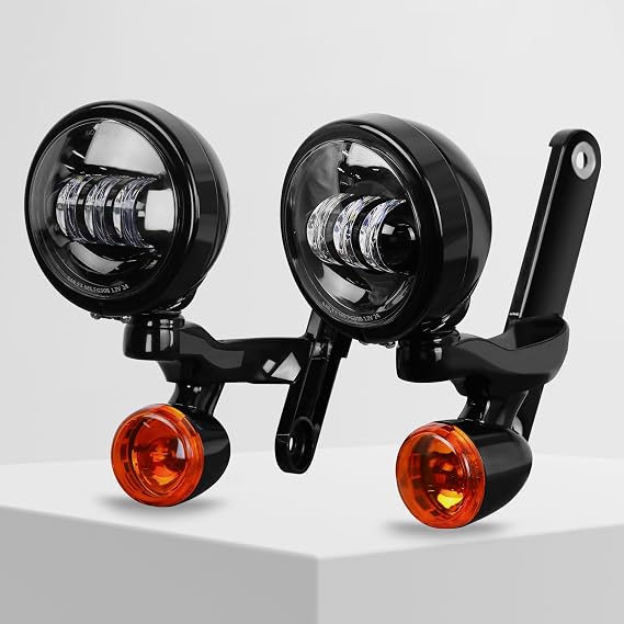 LED 4.5'' Fog Lighting Custom Auxiliary Lighting Kit for harley 2006-2023 Street Glide FLHX Road king electra glide Passing Bracket housing lamps