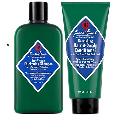 Jack Black True Volume Thickening Shampoo. Expansion Technology, Basil & White Lupine Thickening Hair Products for Men & Women, Sulfate-Free Hair Shampoo