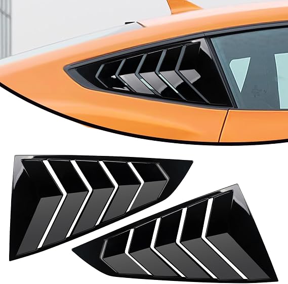 2pcs Window Louvers for Ford Mustang 2024-2025, Gloss Black