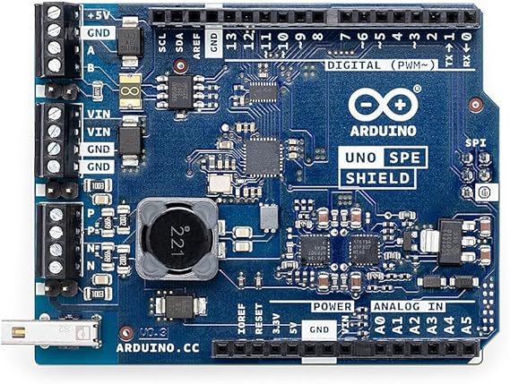 Arduino UNO SPE Shield [ASX00073] - Add Single Pair Ethernet (10BASE-T1S) with PoDL + RS485 to UNO R4, Industrial IoT, Legacy Integration, Smart Factory & Building Automation