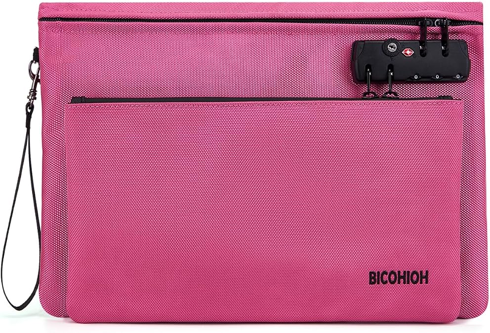 Notary Bag with Lock, Double layer Cash Bag, Notary Supplies, Valuable Storage Bag,Lock Bag travel safe