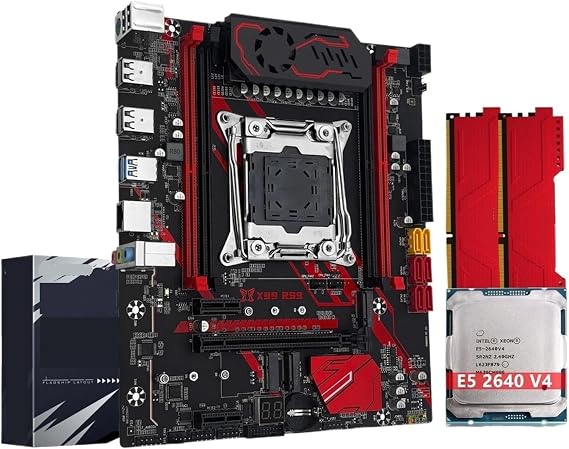 X99 RS9 Motherboard Combo LGA2011-3 Xeon Kit E5 2640 V4 CPU Processor DDR4 16GB 2666MHz Memory NVME M.2 Four(Motherboards)