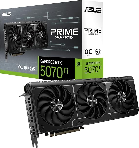 ASUS NVIDIA GeForce RTX 5070Ti Video Card 16GB GDDR7 PCI Express 5.0 / PRIME-RTX5070TI-O16G Domestic Authorized Dealer Item