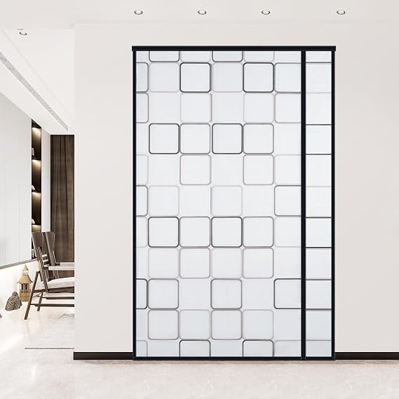 Reversible Left or Right Side Opening Insulated Door Curtain, Keep Cold Out Thermal Magnetic Door Screen Cover Auto Closer for Kitchen, Bedroom, Air Conditioner Room, Fits Doors up to 72" x 80", Grey