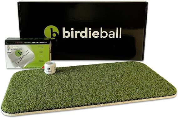 BirdieBall Hitting Turf/StrikePad Set with 12 Limited Flight Practice Golf Balls