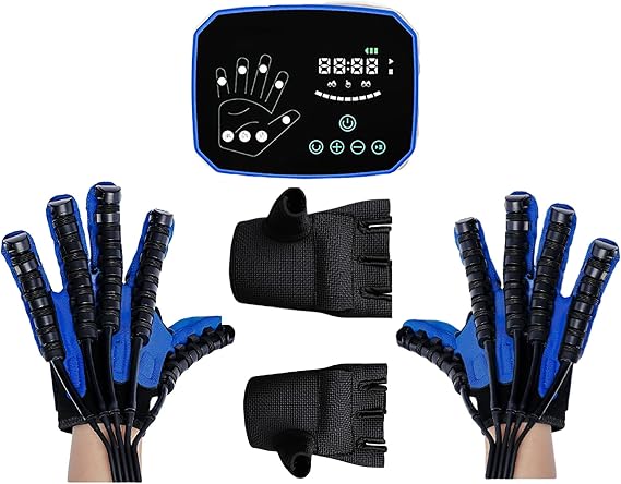 Rehabilitation Robot Gloves Both Hands Finger Rehabilitation Five-Finger Training AI Smart Chip Integrated Touch Screen Electric Rehab&amp; Physical Therapy Gloves(Size:XXL code,Color:both hands)