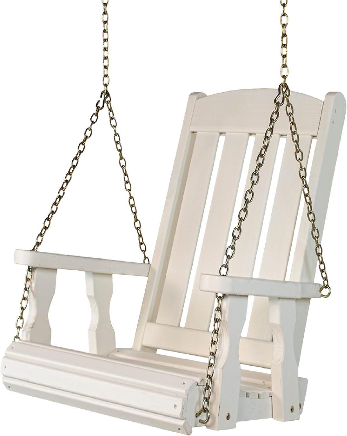 Amish Casual Heavy Duty Mission Pressure Treated Swing Chair Semi-Solid White Stain