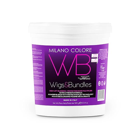WB-Wigs and Bundles Bleach Powder Dust Free Blue Lightening Powder. Hair Bleaching Powder for Highlights, Balayage and Hair Lightening-Lifts up to 9 levels-PLEX- Technology 500 gr-17 oz