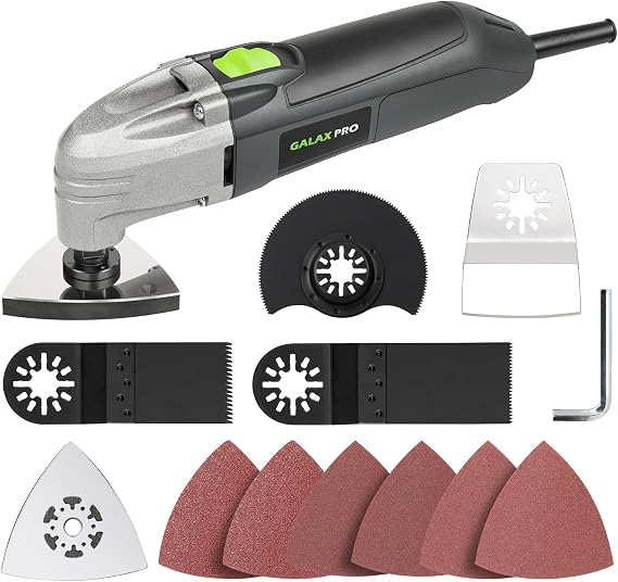 GALAX PRO Corded Oscillating Multi Tool Kit 2.0-Amp with 11Pcs Accessories | 22000OPM, 3 Oscillation Angle, Quick-Lock Screw, Oscillating Power Tools for Hardwood, PVC Pipes, Soft Metal Nails