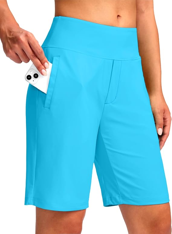Viodia Women's 9" Long Swim Shorts Modest Swimsuits Bathing Suit Knee Length Bermuda Board Shorts for Women with Pocket