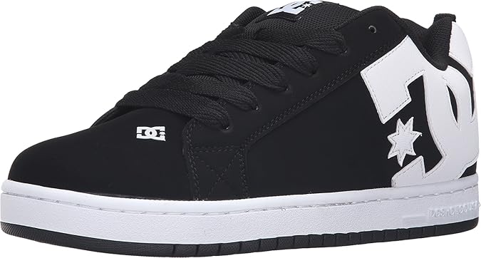 DC Men's Court Graffik Skateboarding Shoe, Black, 7 D US