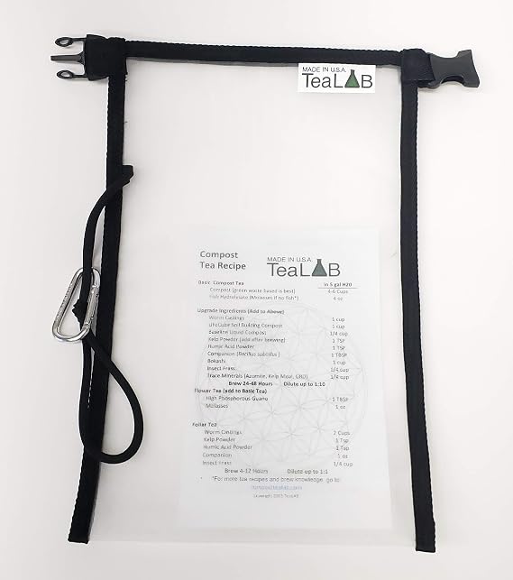 Compost Tea Brew Bag : 400 Micron Nylon Mesh, Made To Last in the USA (5 Gallon Bucket Sized (9"x14"))