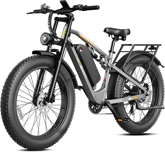 Jasion EB5 Ultra Electric Bike for Adults, Peak 2500W Ebike with 52V 20Ah (1040Wh) Battery, Dual Suspension & Hydraulic Brakes, 26"x4" Fat Tire Off-Road Electric Bicycle