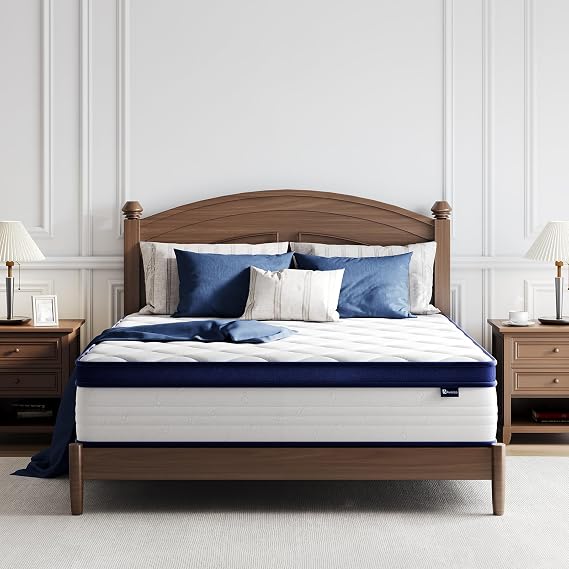 Avenco King Mattress, 12 inch King Size Mattress with SmartsTM Coil Individual Pocket Spring for Silent Sleep and Strong Edge Support, CertiPUR-US Certified, Mattresses in a Box