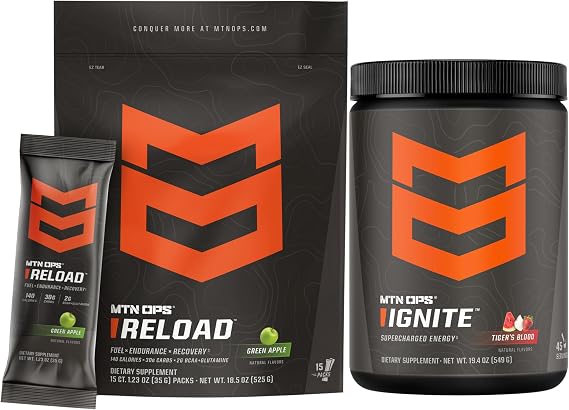 MTN OPS Reload Green Apple Carb Mix & Ignite Tiger's Blood Bundle