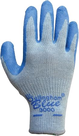 Bellingham BlueTM Premium Latex Work Gloves - Medium - Natural Rubber Palm - Blue/Gray