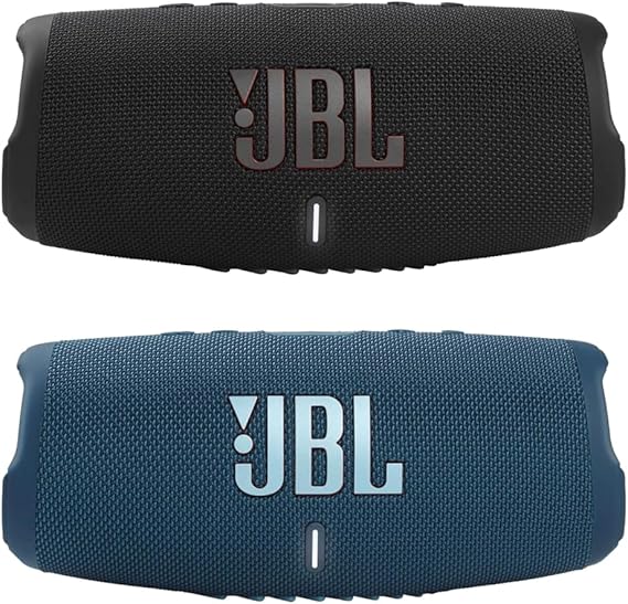 JBL Charge 5 - Waterproof Portable Bluetooth Speaker - Black/Blue (Pair)