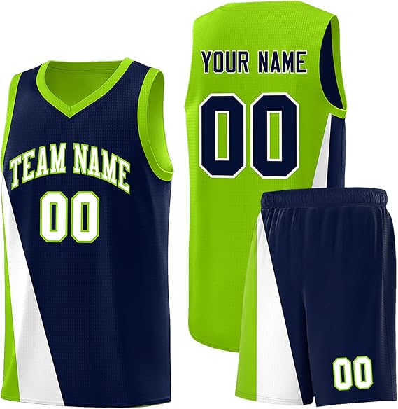 Men's Reversible Basketball Jersey Mesh Athletic Basketball Shirts | Personalized Team Uniform Name Number Logo for Men Women Youth