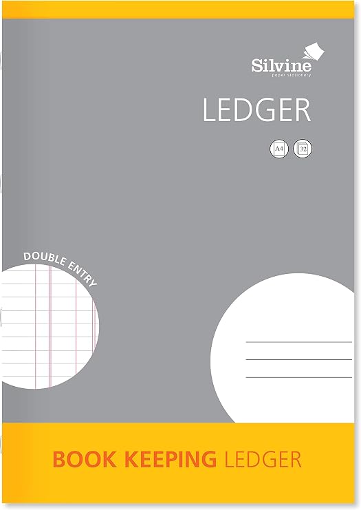 Silvine A4 Book Keeping Ledger, 32 Pages Printed 'Double Entry' - Ref SJA4L